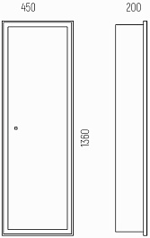 Corozo Шкаф пенал Делавэр 45 зеркальный – фотография-4